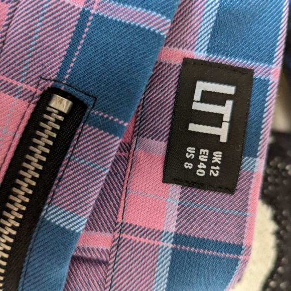 Love too true plaid Tiffany pink and blue pleated skirt - Picture 5 of 5